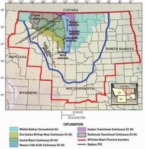 USGS Bakken Reserves - Petroleum System Map