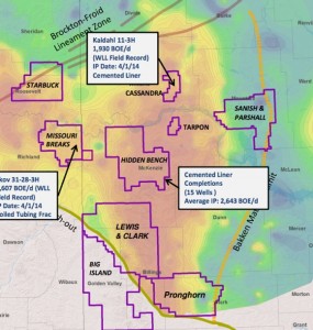 Whiting Petroleum Bakken Acreage Map