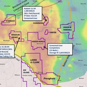 Whiting Bakken Acreage Map