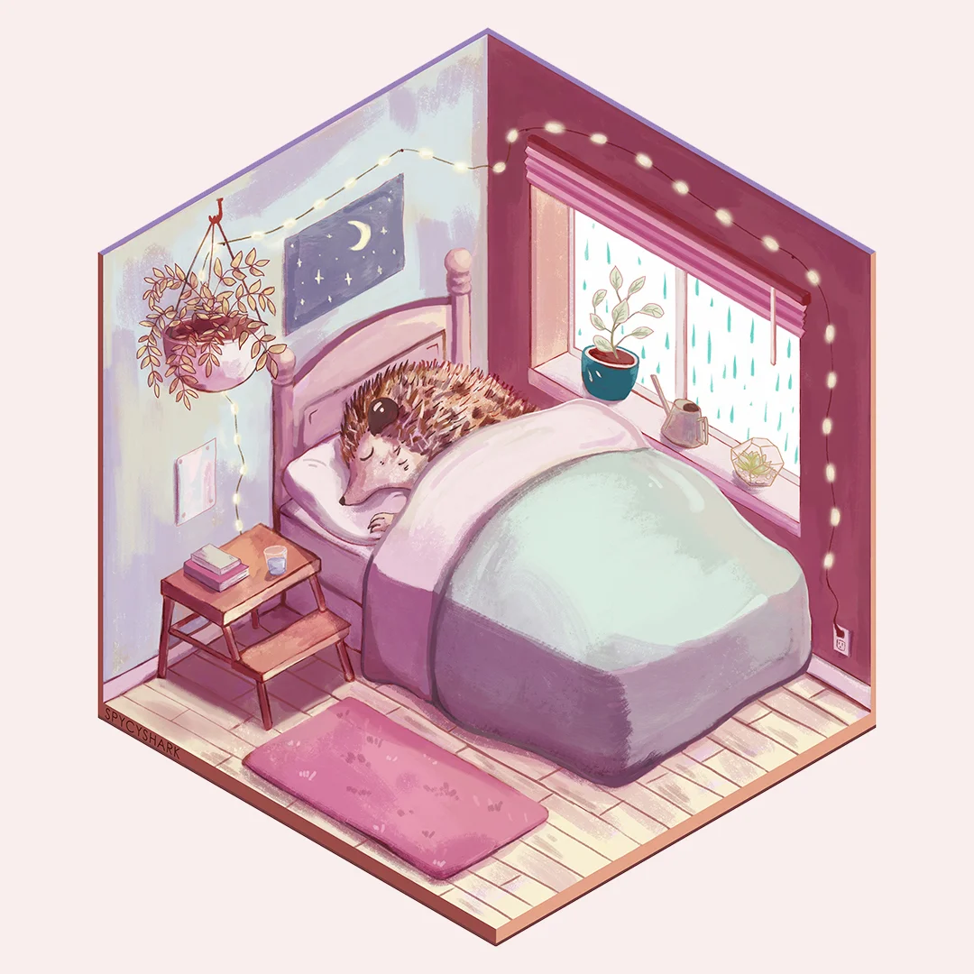 Hedgehog Dreams Digital Art 2018