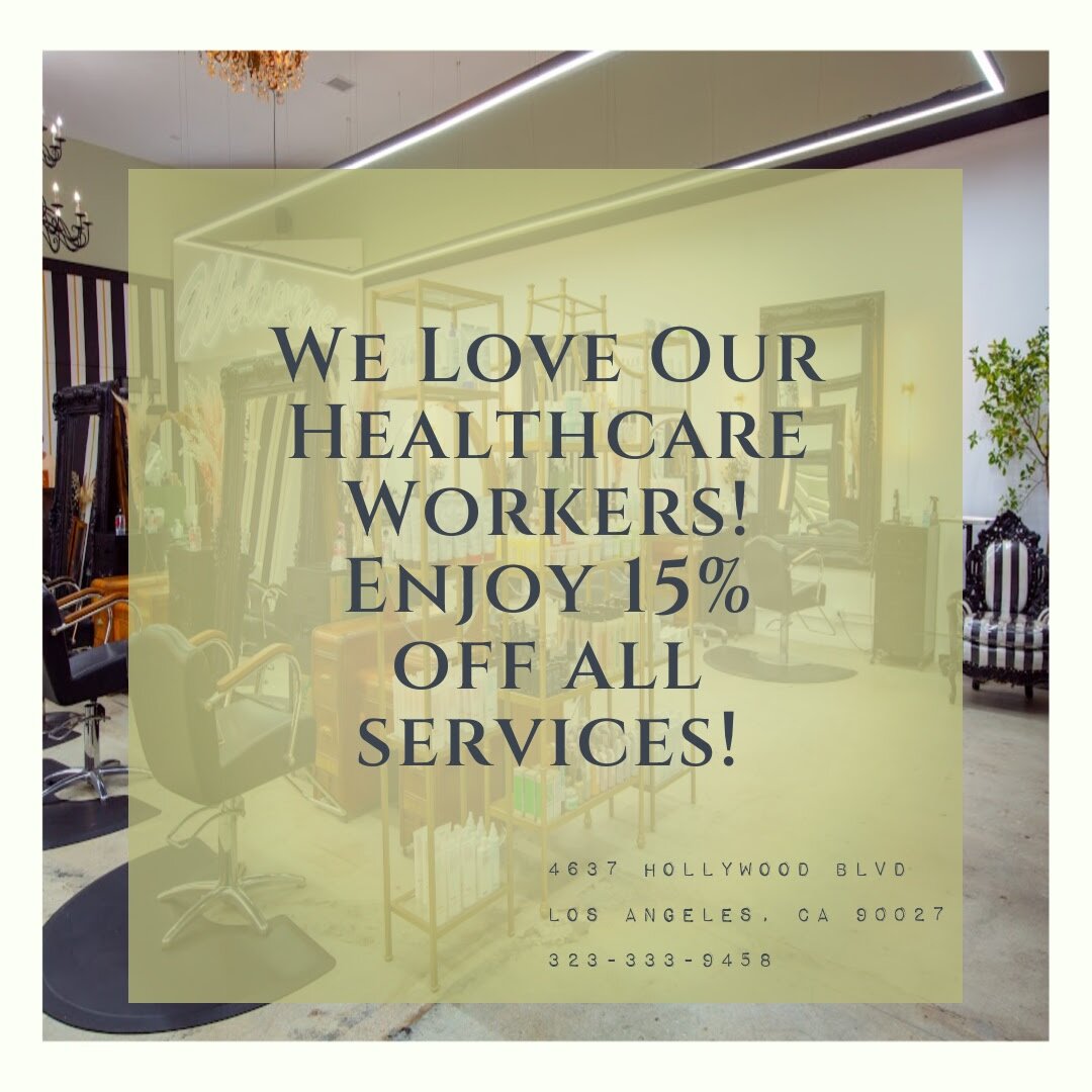 All year long! We wanna thank our healthcare workers! Enjoy 15% off your service with us! #healthcareworker #healthcaredesign #healthcarejobs #healthcare #healthcareheroes #healthcarecareers #healthcareworkers #healthcareprofessionals #hairroinsalon 