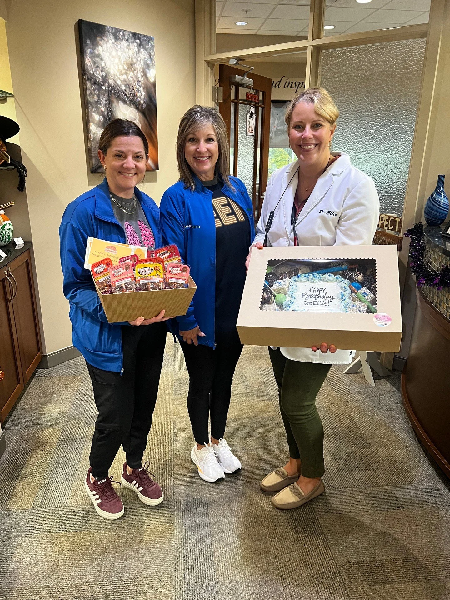 Sweet treats from Embrace Our World Orthodontics, including an early birthday cake for Dr. Ellis! Yum. Thank you!!
Just the thing to help us through these fall days.