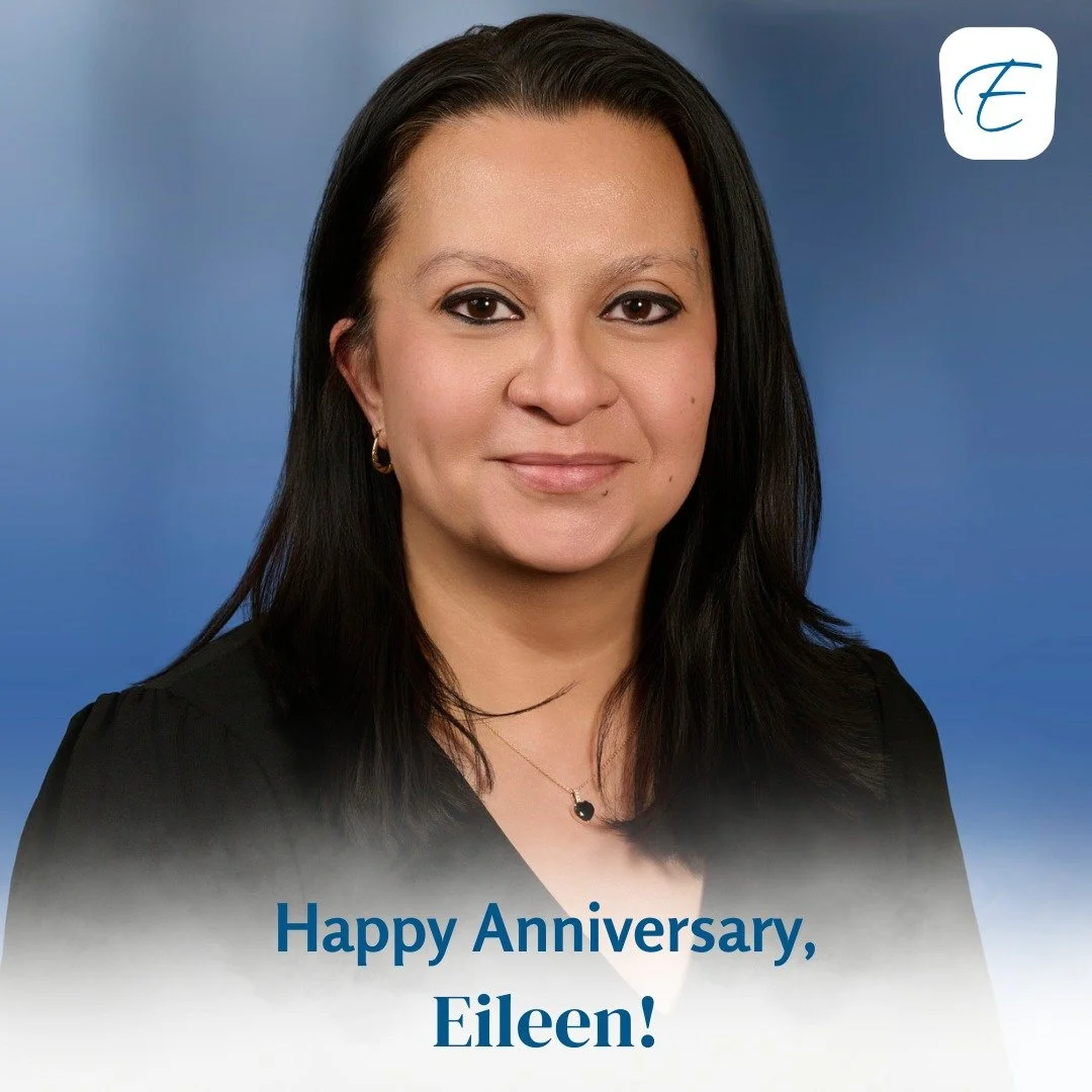 Eileen is celebrating her first anniversary with us. We can&rsquo;t wait to celebrate many more with her.