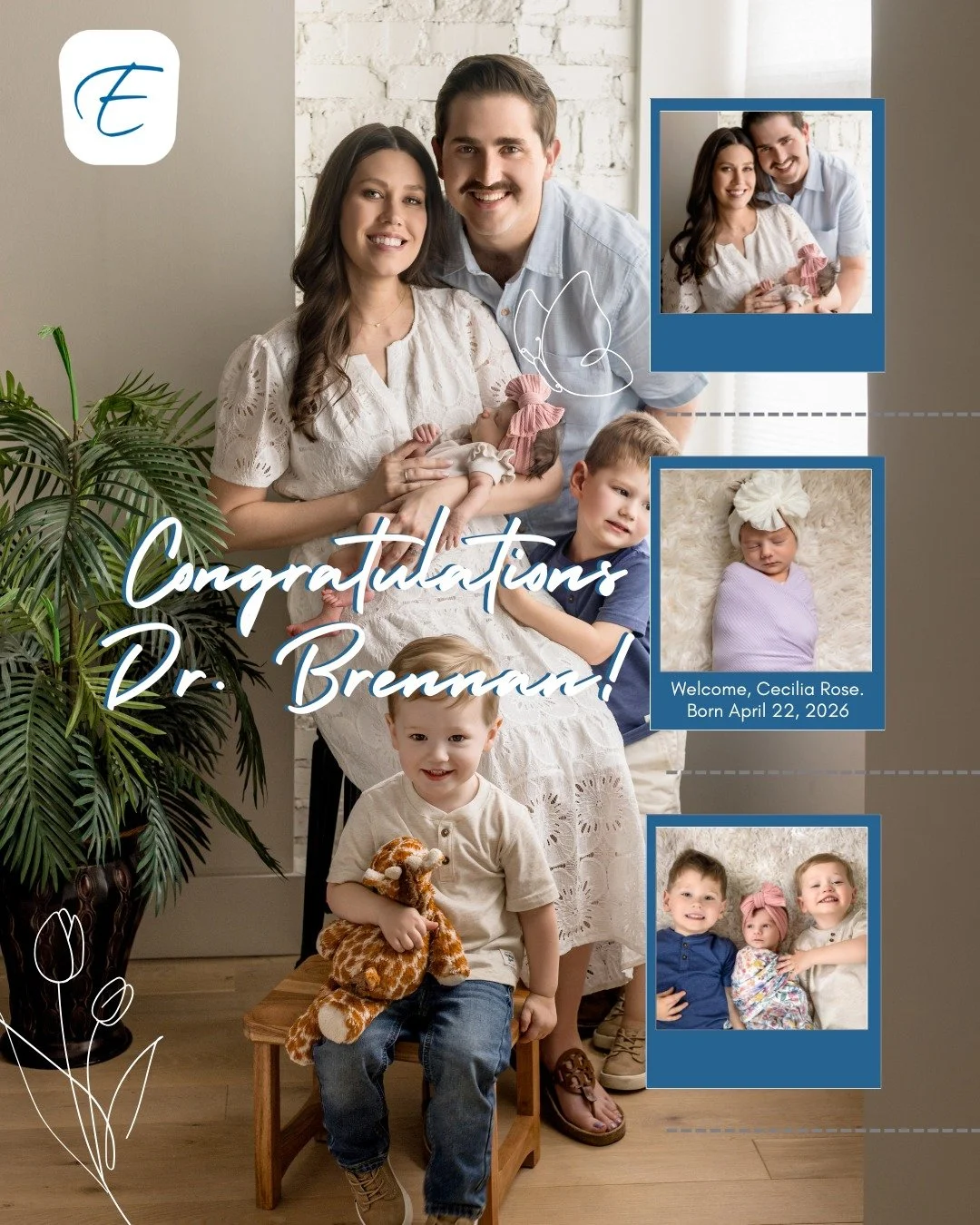 More baby snuggles! You know we're all excited about that. 

A huge congratulations to Dr. Brennan on the birth of her adorable Cecilia Rose on April 22. 

Bonus, as the big brothers are all in to help out with baby Cecilia!

Photos by Jennifer Klink