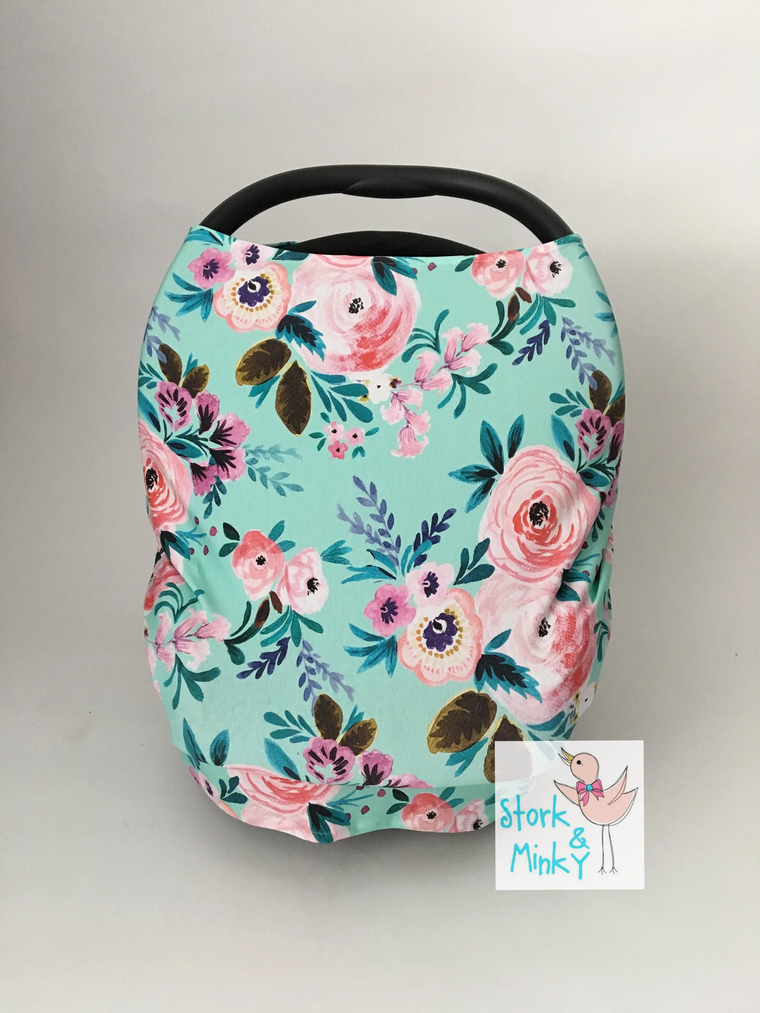 Limited Edition Print Multifunctional Cover-Aqua Floral