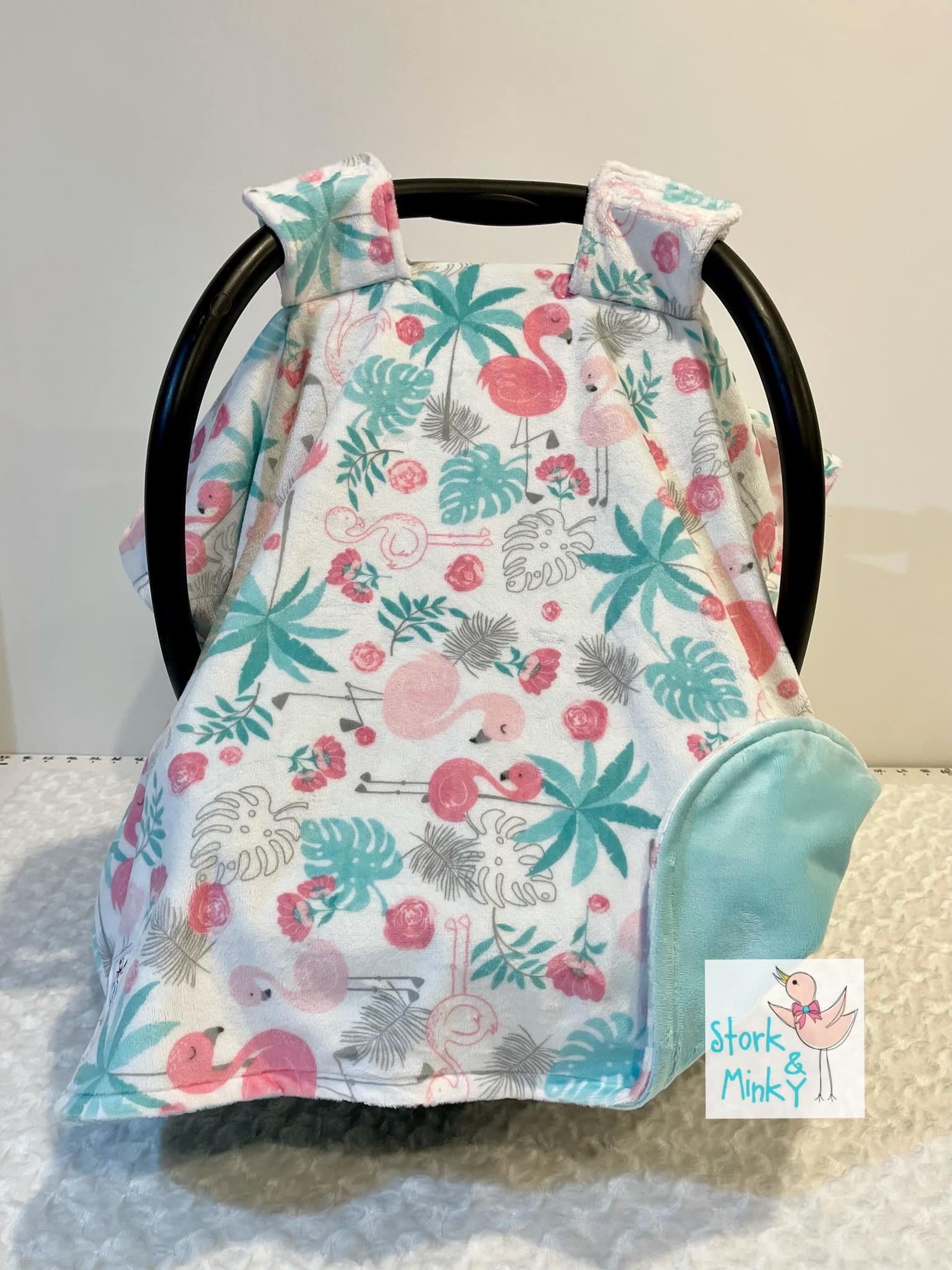 Arrows print canopy & baby pink minky infant slip cover/Graco&custom size 