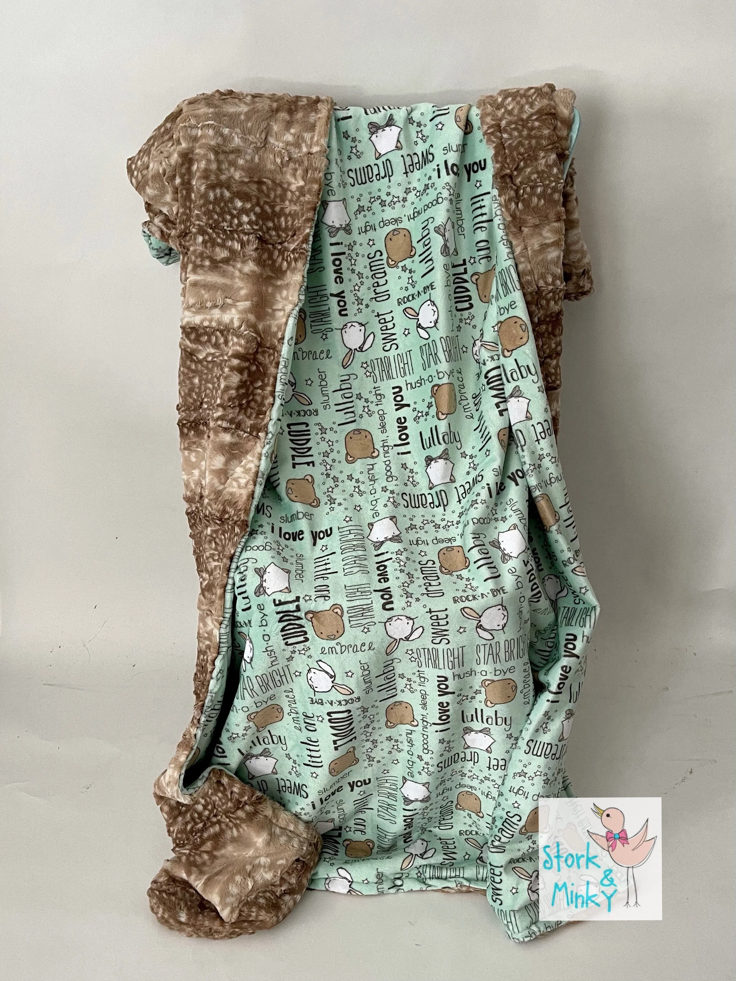 I love you with fawn lux Minky Blanket