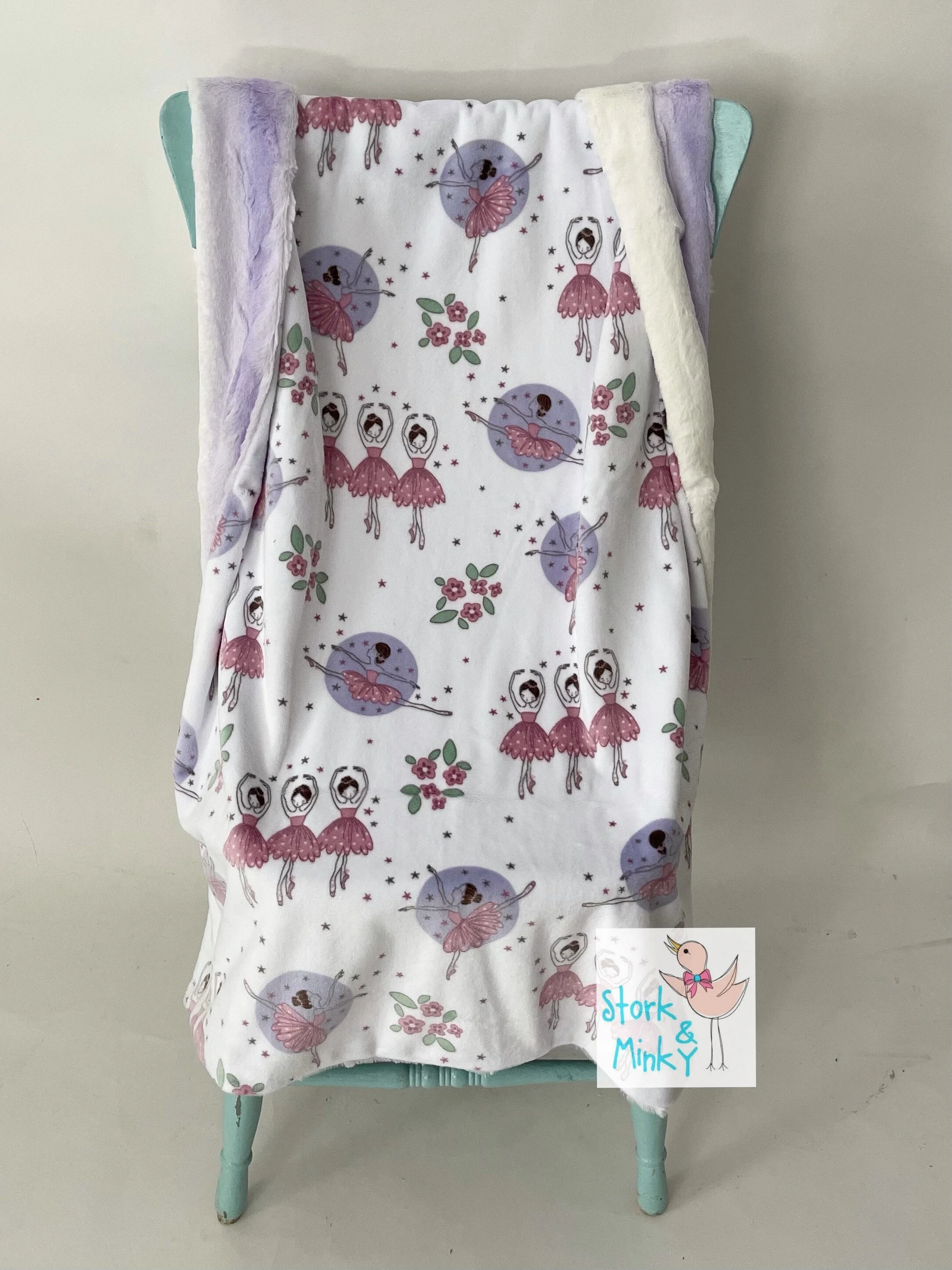 Ballerina with lilac ombre lux Minky Blanket
