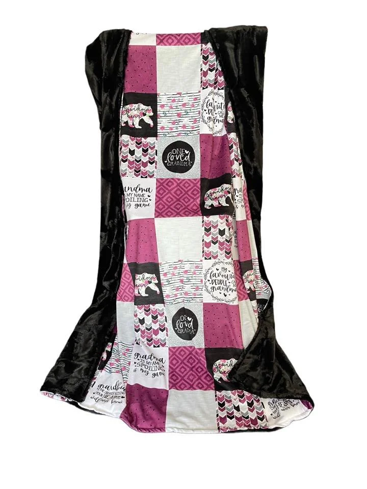 Mauve Grandma Bear Adult Patchwork