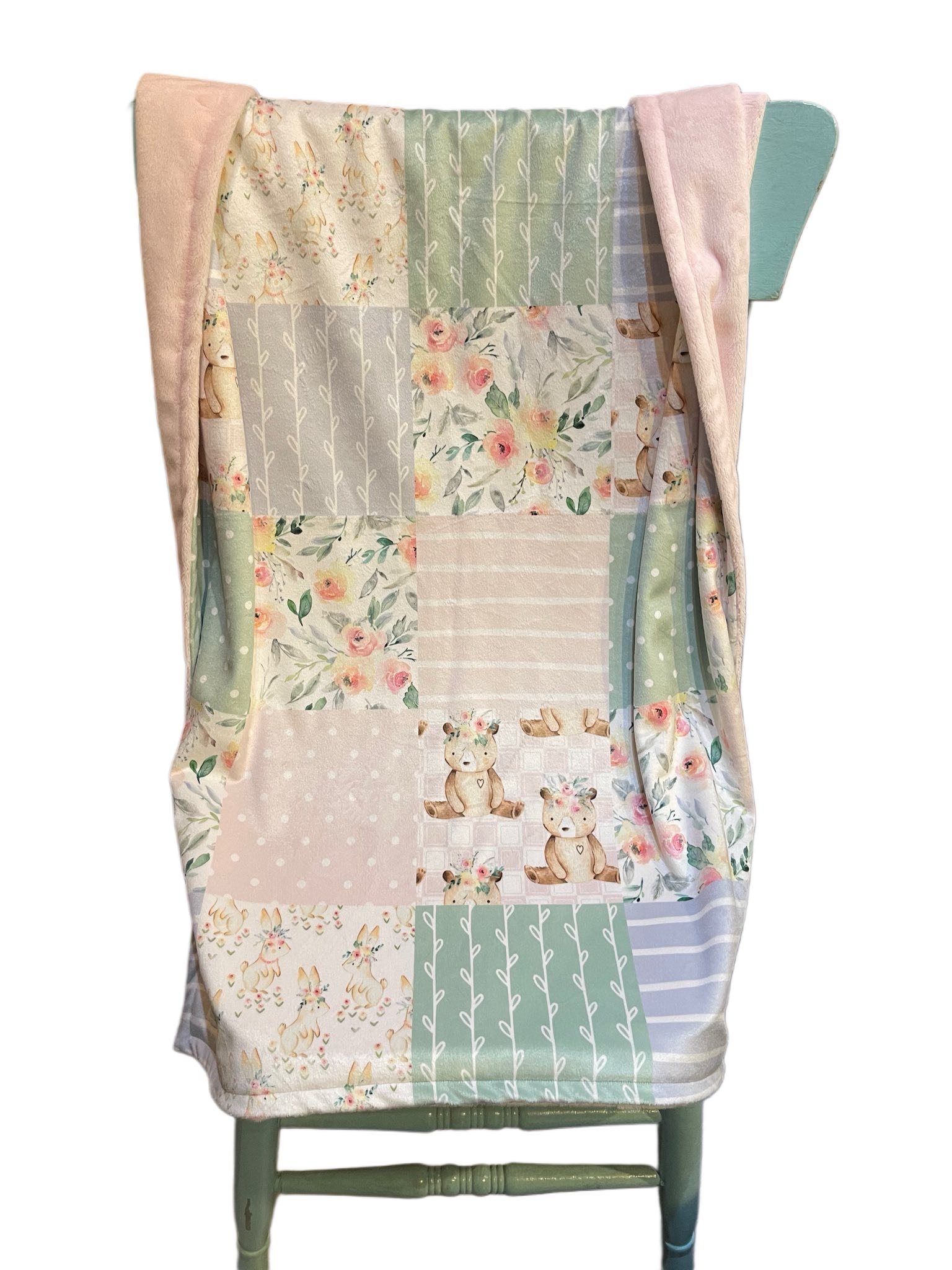 New Infant Floral bear Patchwork