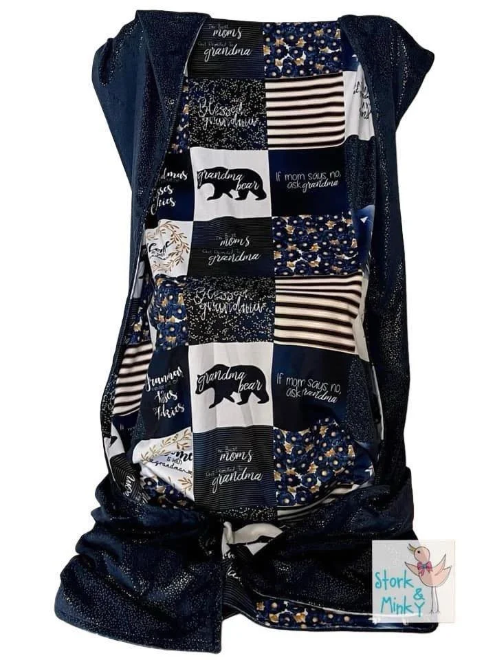 Navy and Gold Grandma Adult Patchwork