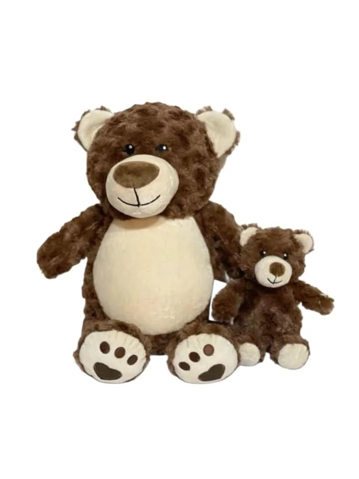 Brown fuzzy bear teddy and baby bear set
