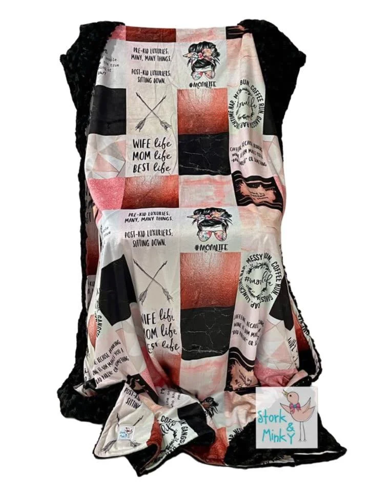 Mom life Large Patchwork-Black Lux