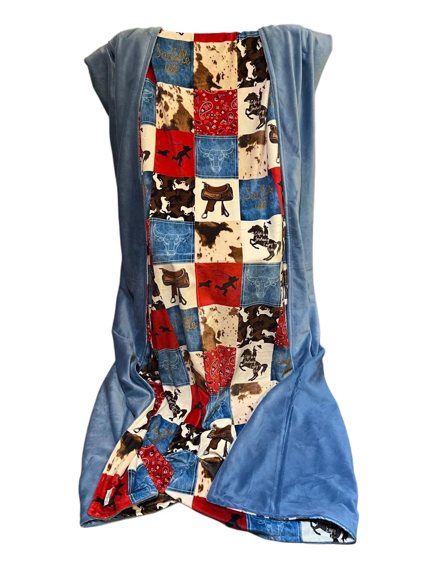 Horse patchwork and bluebell flat Ultimate adult cuddler