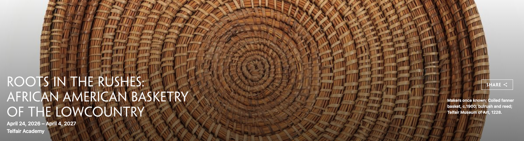 Roots in the Rushes: African American Basketry of the Lowcountry