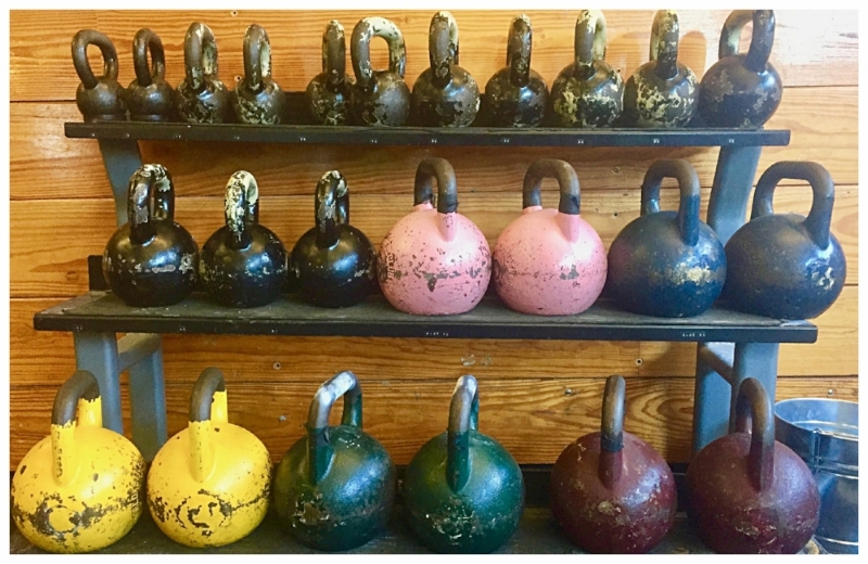 Kettlebell rack at DIAKADI , San Francisco