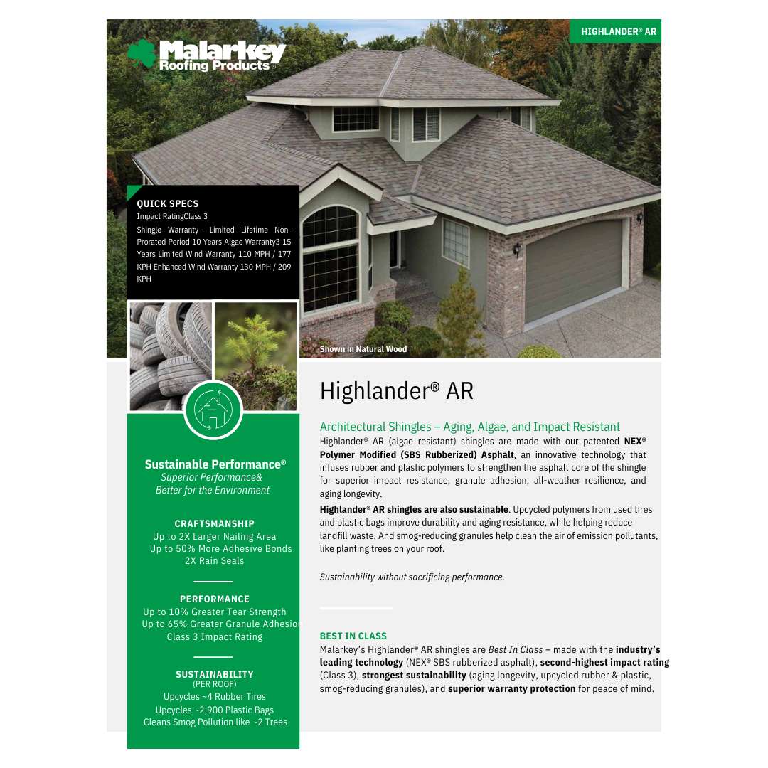 Highlander AR Flyer 2026 - P1 - Premier Roofing Alaska | Anchorage Roofing Contractor
