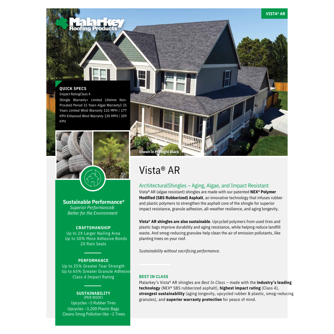 Vista AR Flyer 2026 - P1 - Premier Roofing Alaska | Shingle Roofing Anchorage