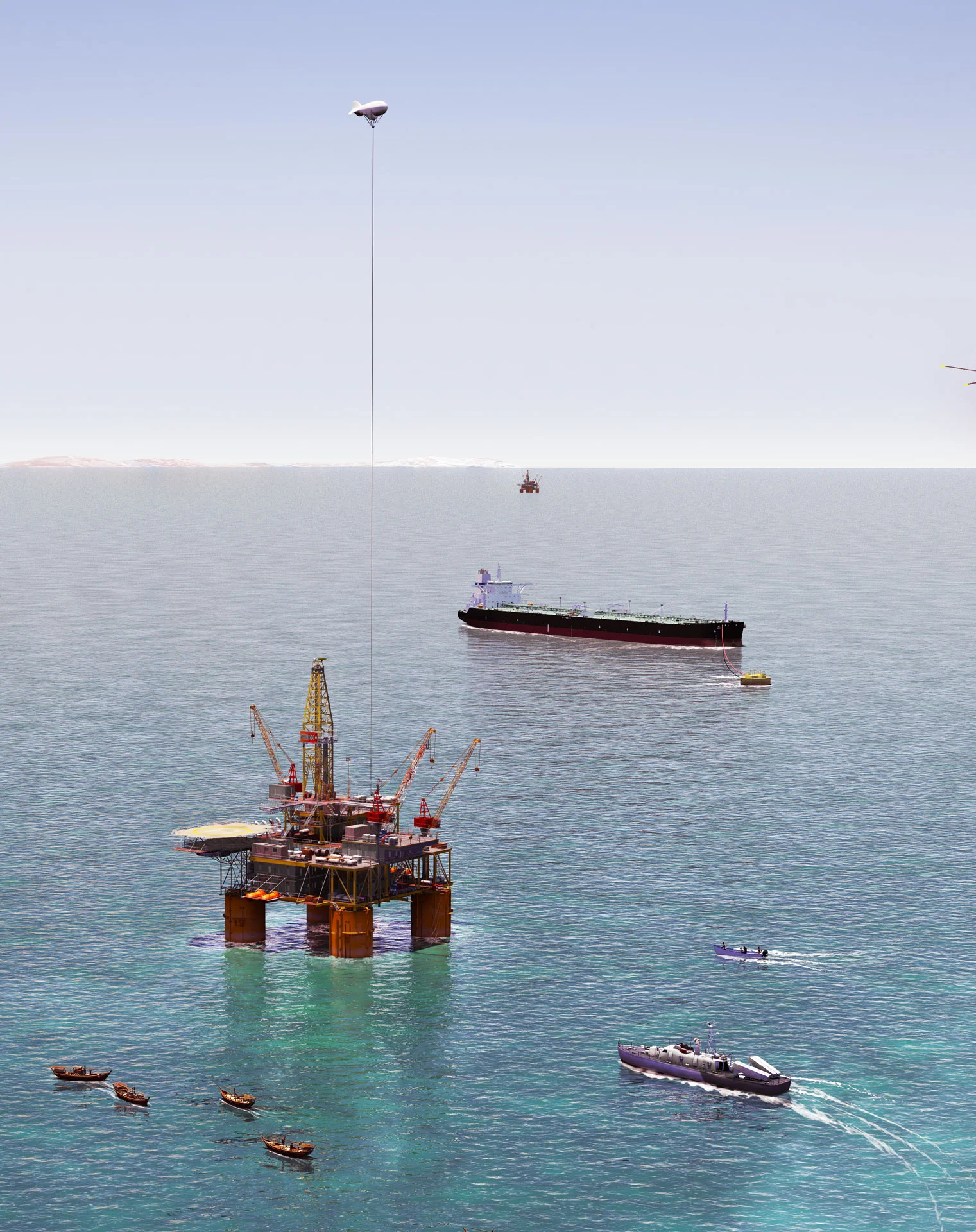 Rig Reaction - 3d Illustration - Bahrain