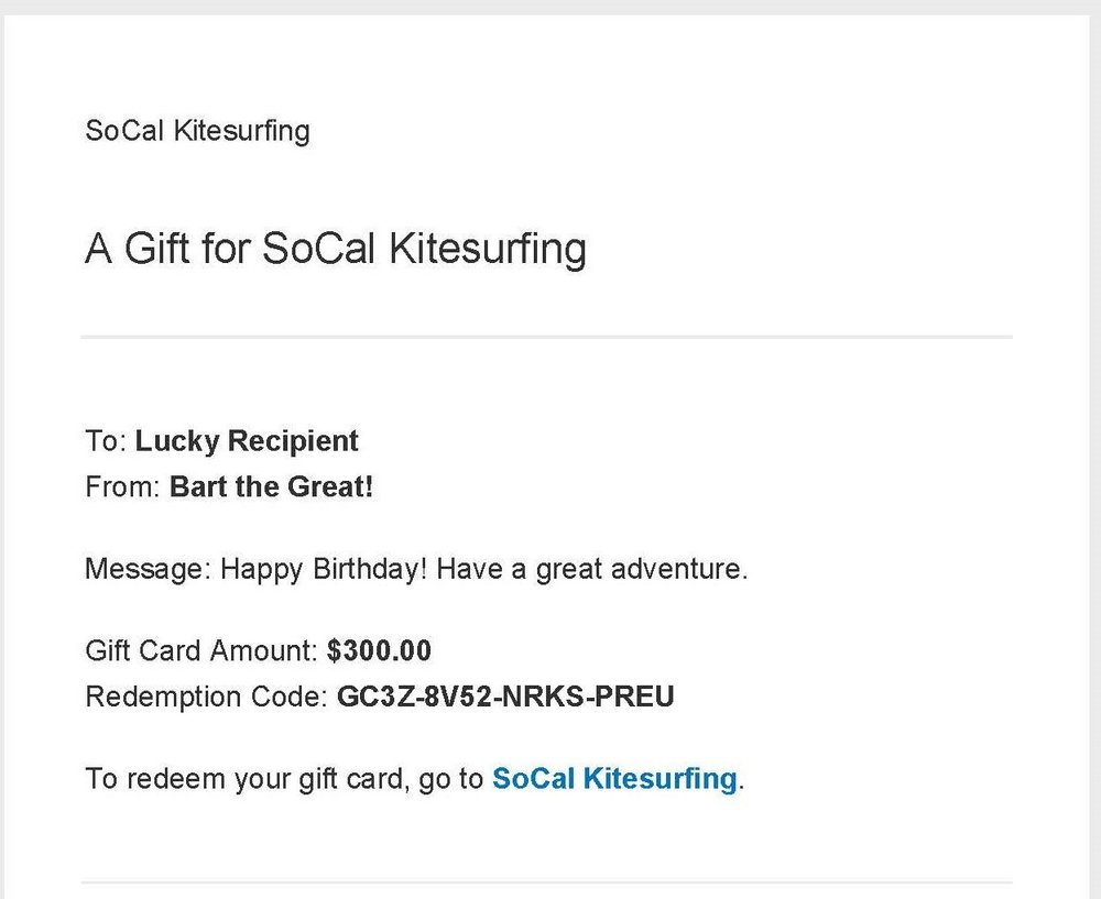 Gift Card — SoCal Kitesurfing