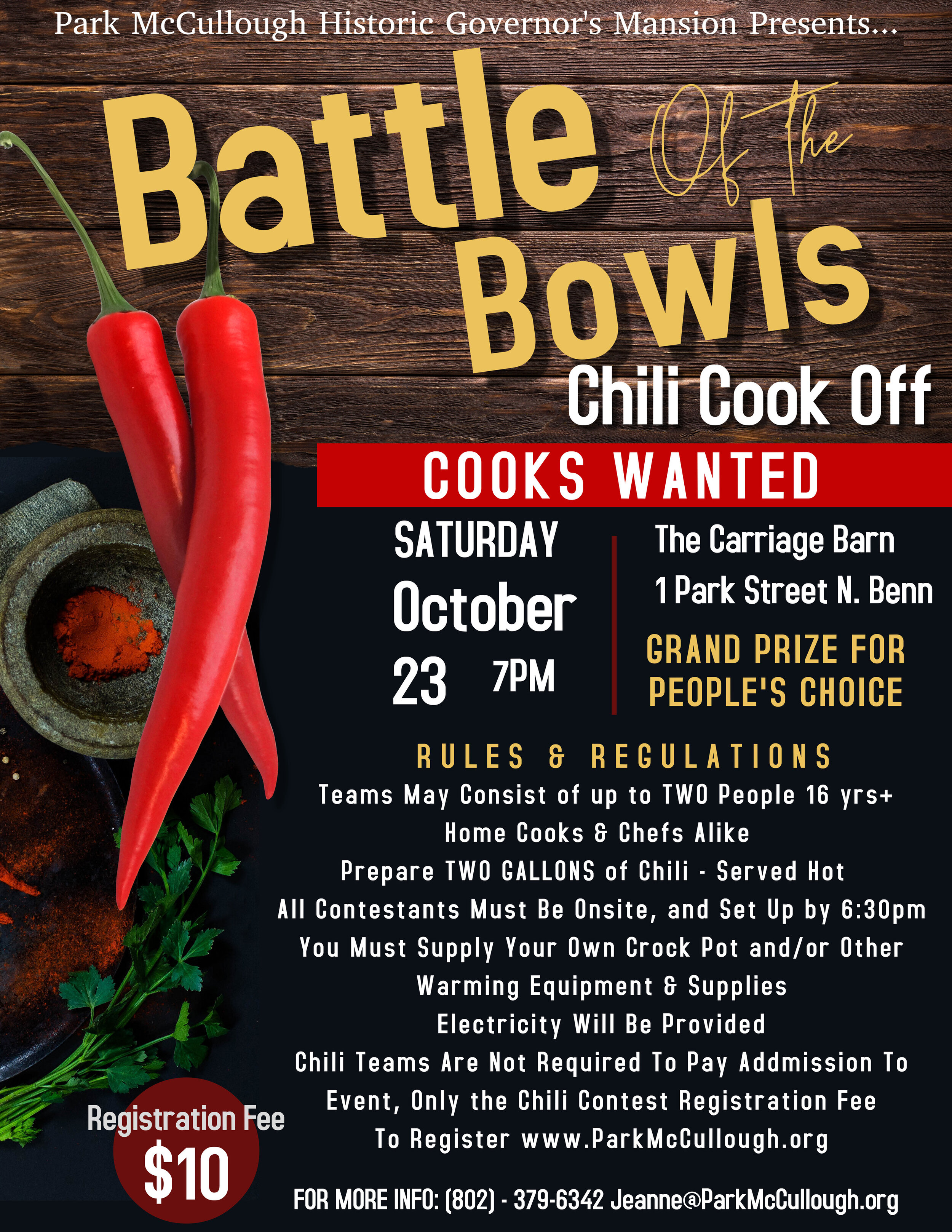 Battle of the Bowls Chili Cook Off Featuring The Julie Shea Band — Park ...