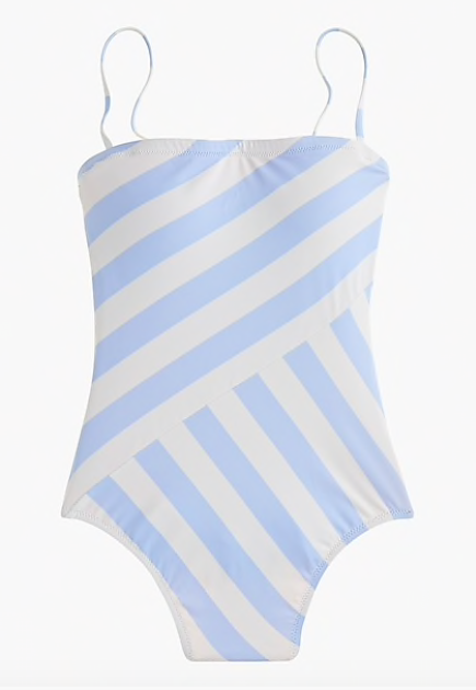 we’re smitten for this asymmetrical striped swimsuit (now $36)!