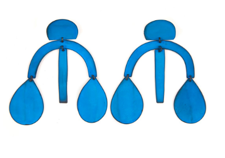 You know we can’t resist a great pair of statement earrings ! This oxide blue pair is perfect for adding a pop of color to any outfit. We are also loving these darling blue heart drop earrings , these pom pom oxidized earrings , and you know we can’t resist this pair .
