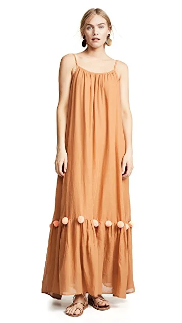 take a peek at the pom pom detail on this beachy maxi