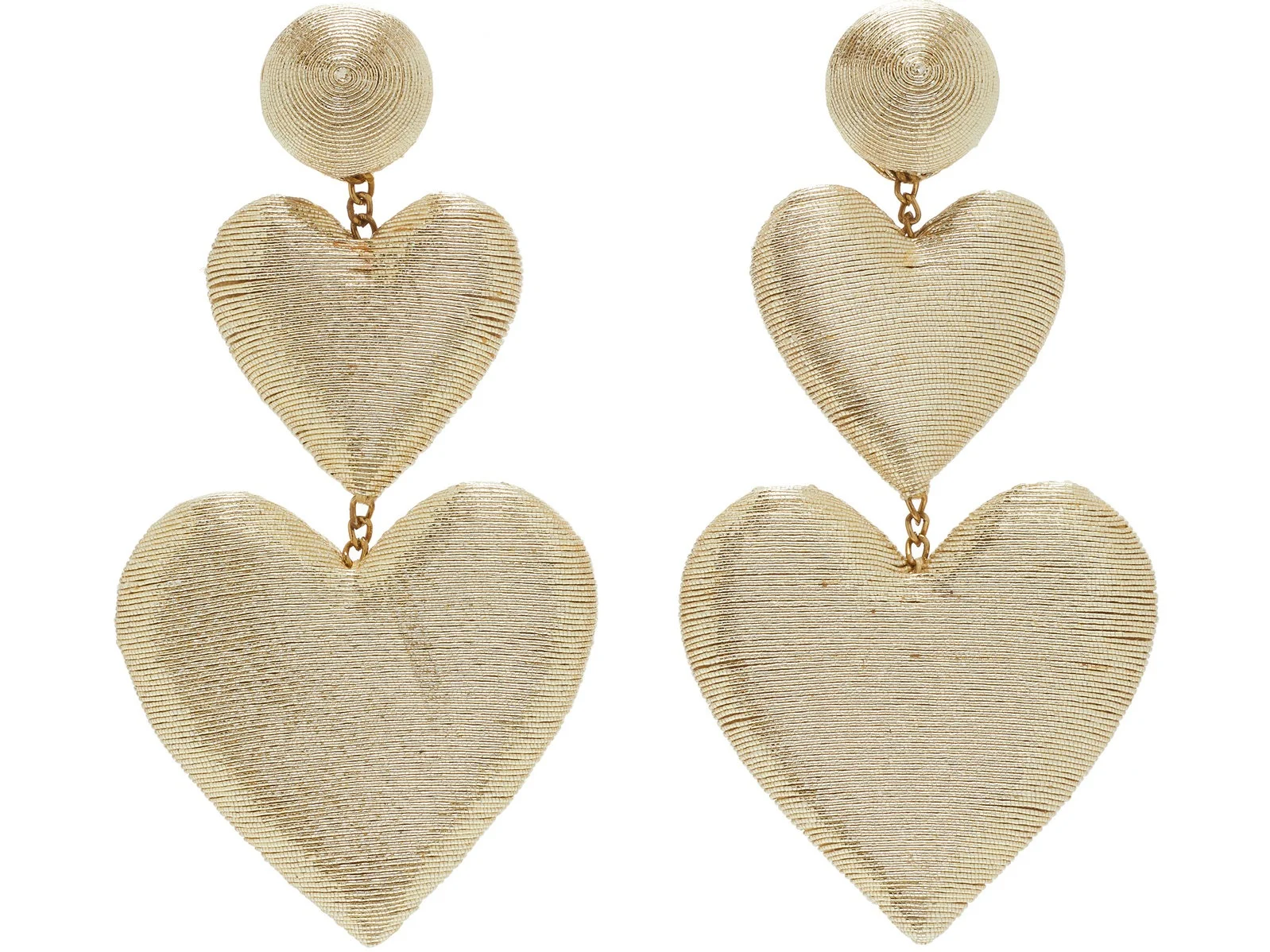 we adore these double heart silk drop earrings (and they come in three color options)!