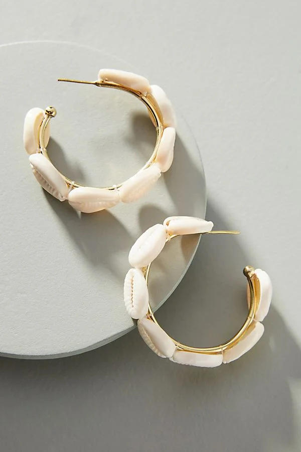 add a touch of the islands with these shell hoop earrings (under $50)!