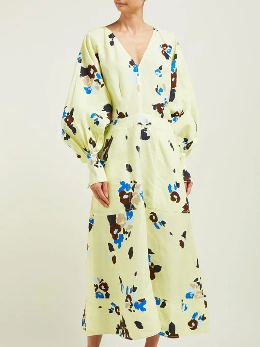 abstract florals + balloon sleeves = perfection