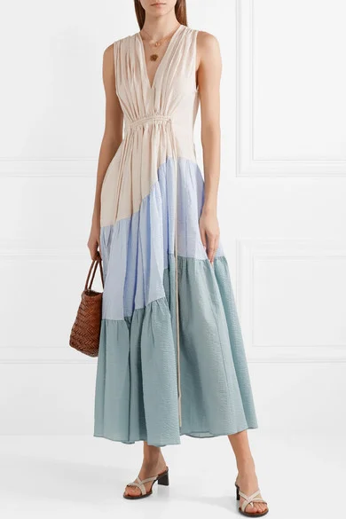 this lightweight, breezy cotton-seersucker maxi is swoon worthy!