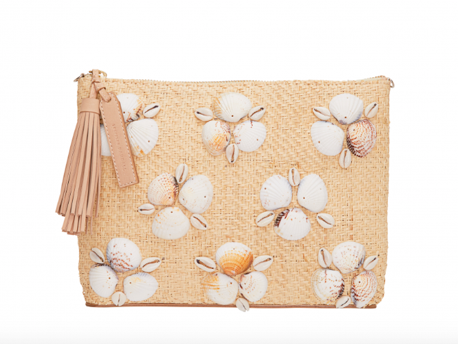 raffia + seashells = clutch perfection