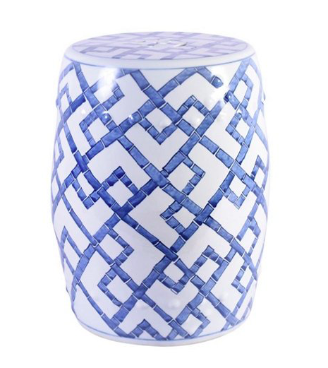 the bamboo inspired pattern on this garden stool is perfection and can now be yours for under $150!