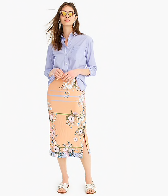 how chic is this floral midi skirt ?!? it’s a deal at $41.40!
