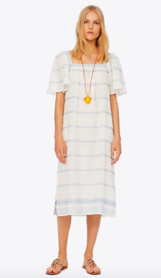 take an extra 25% off this striped embrodiered ruffle dress !