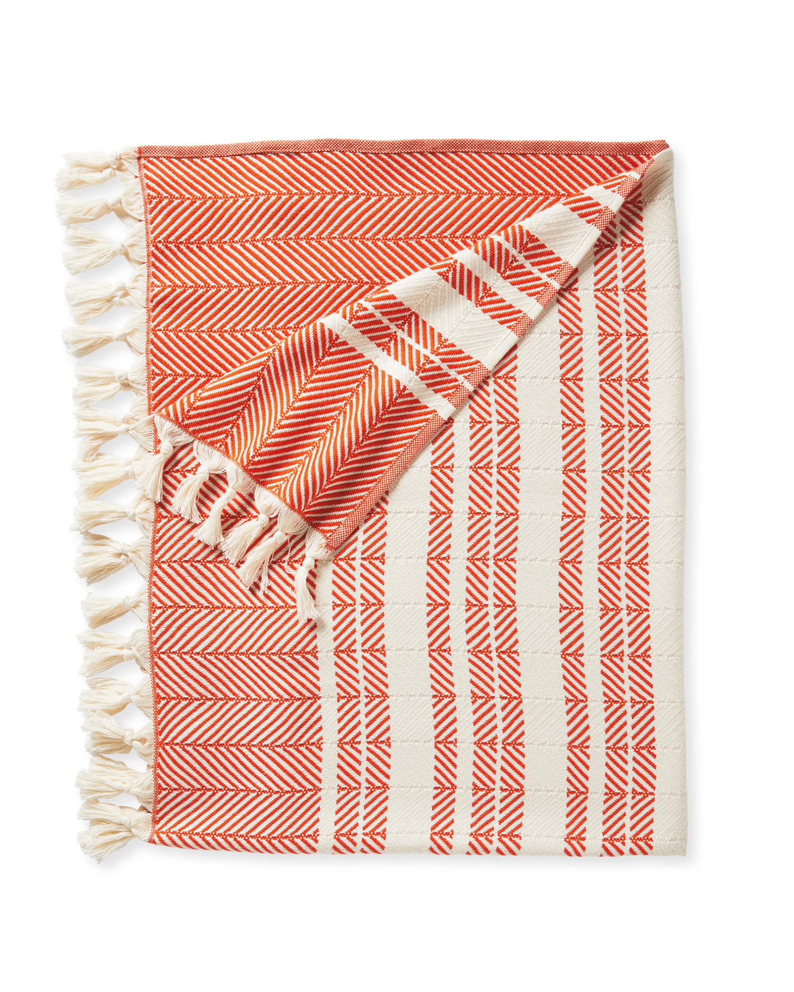 we just snapped up this herringbone throw in our signature orangey red!