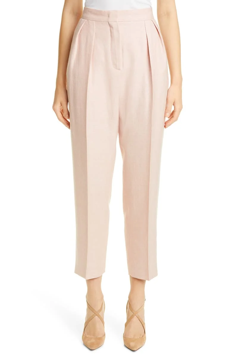 these pleated blush crop pants are the sweetest!