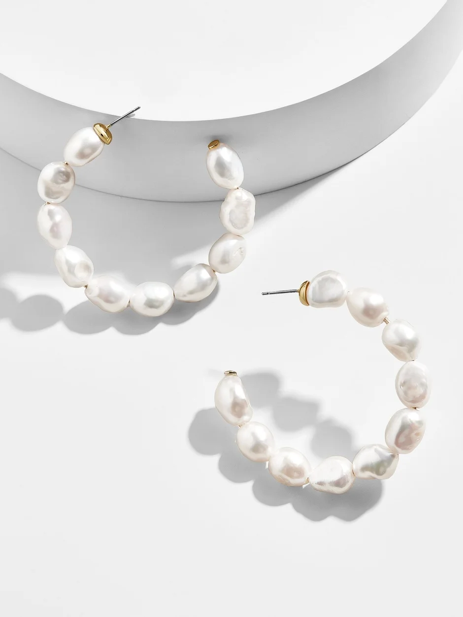 preppy in pearls! dress up any outfit with these darling hoops !