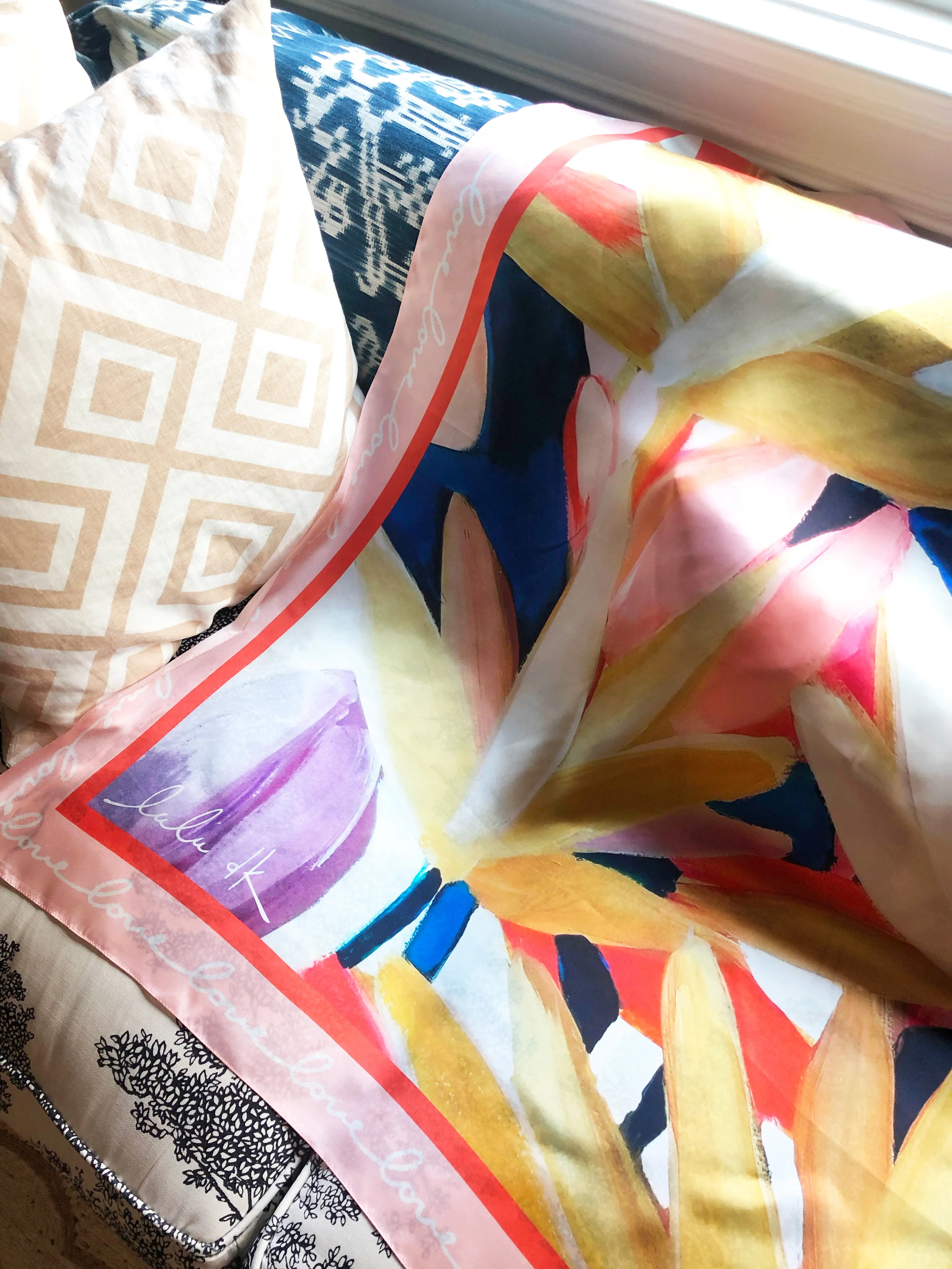 how darling is this colorful scarf ?!?! psst… 20% of net proceeds of this scarf benefits Susan G. Komen®!