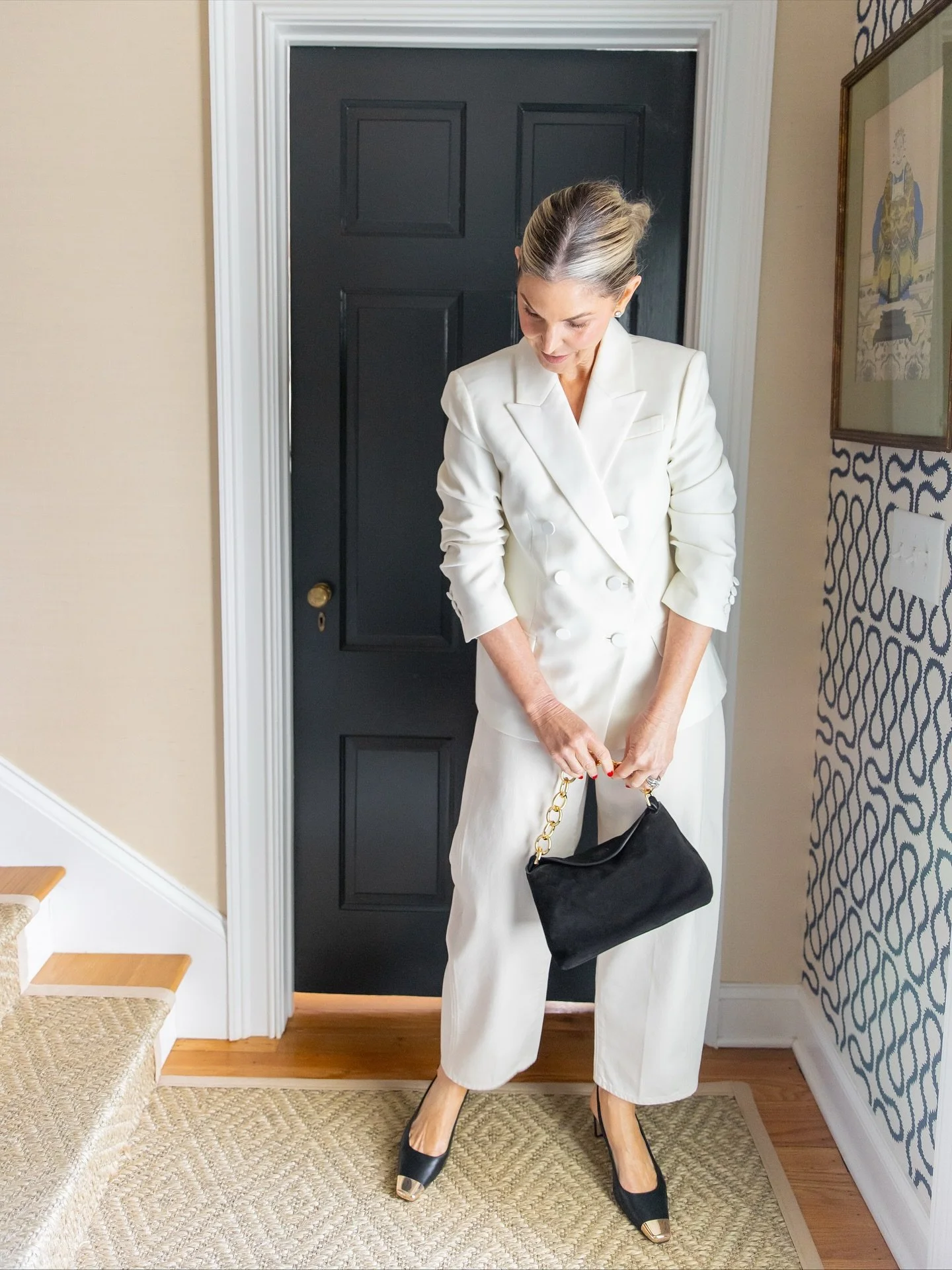 A blazer so iconic, she may just RSVP to every party herself. Luxe Italian tuxedo wool, double-breasted attitude&mdash;holiday ready with every outfit. Black 🖤 for the classics, ivory 🤍 for those who want to make an entrance. Which @jcrew are you? 