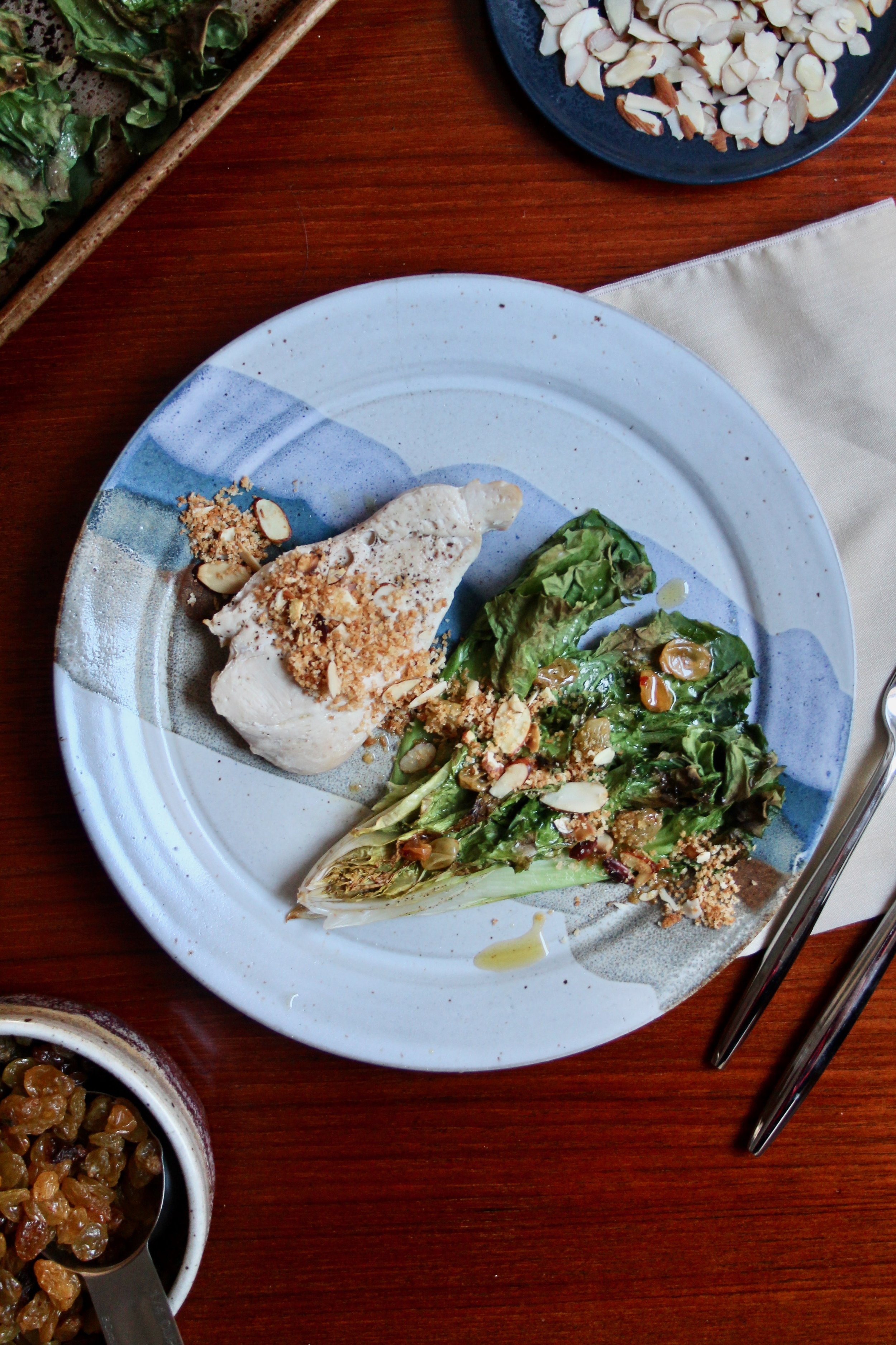 20-Minute Chicken Cutlets with Charred Escarole Salad
