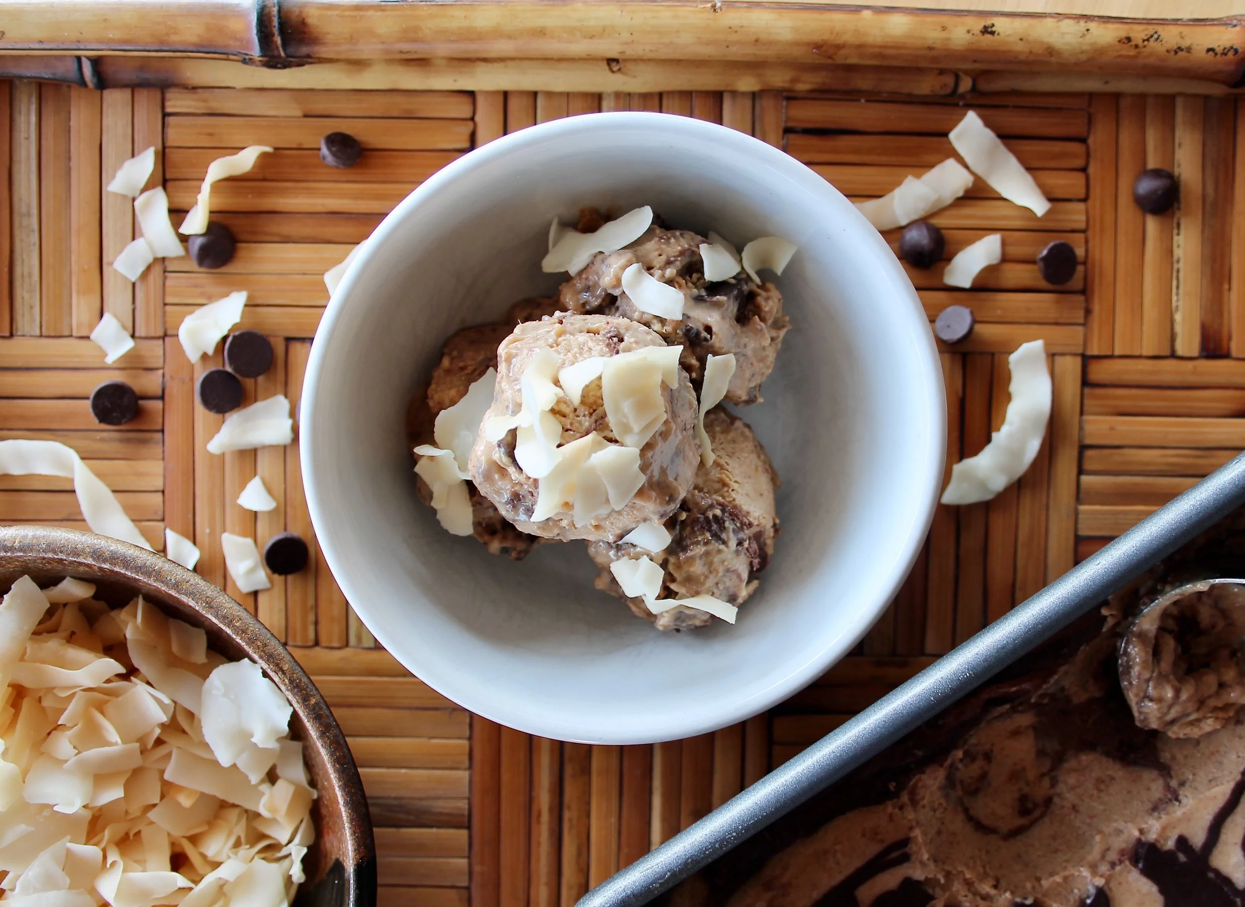 Chocolate, Coconut and Almond Chickpea Ice Cream