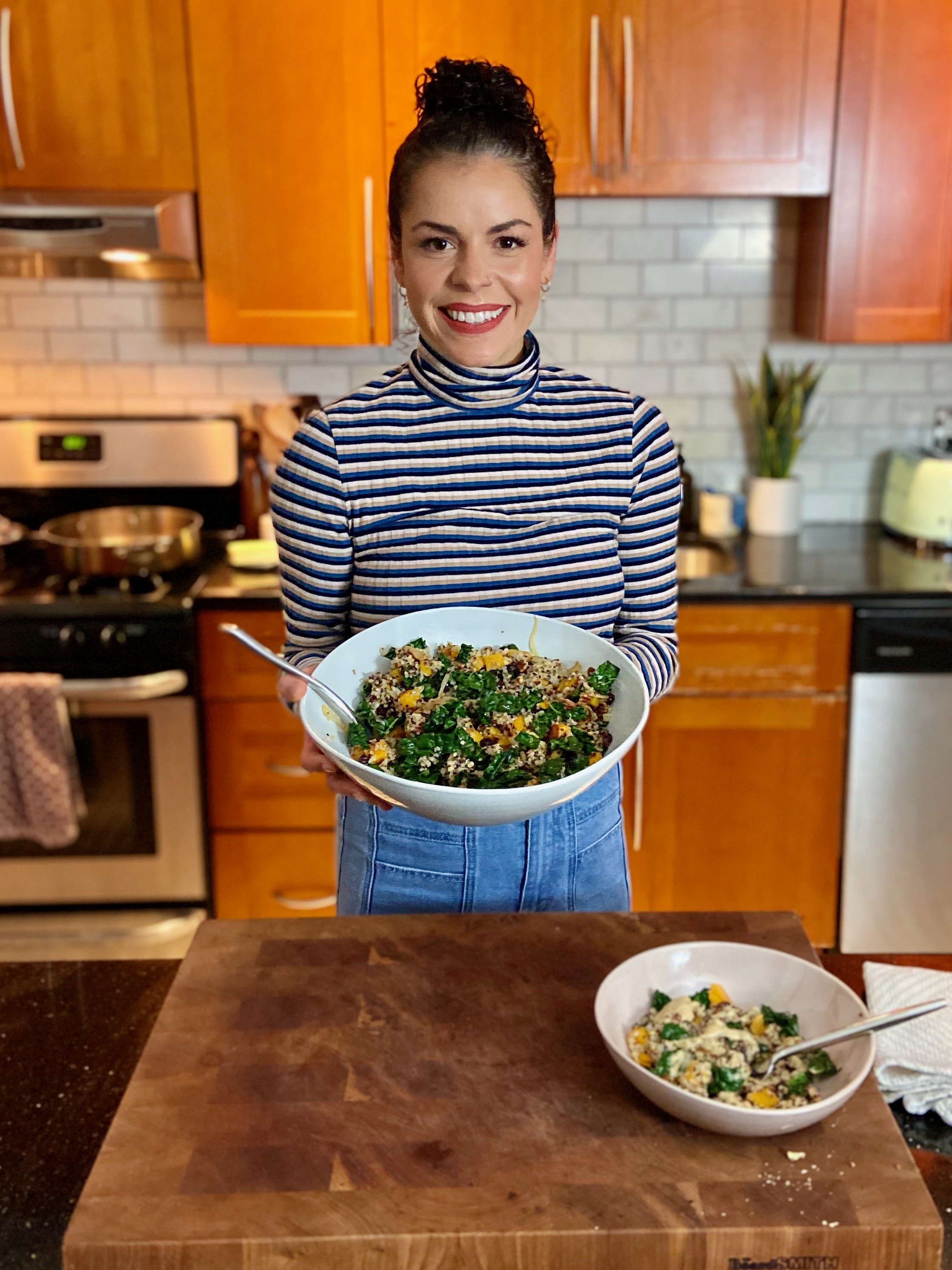 Quinoa Power Bowls with Butternut Squash and Tahini Sauce