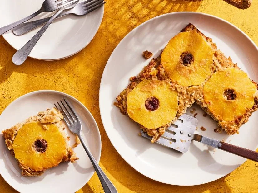 Healthy Air Fryer Baked Pineapple Upside-Down Oatmeal