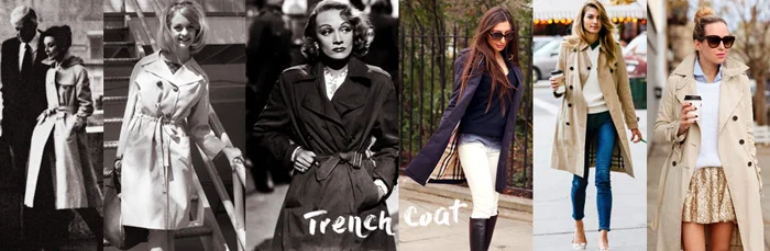 Trench coats by Ulia Ali, bloggers and old Hollywood stars.