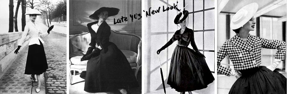 Dior's 'New Look' in late 40s. Pastiche blog