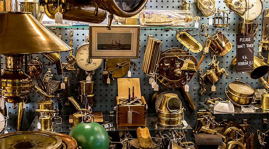 Nautical store in Gamla Stan, Stockholm. Best maritime antique store in Europe.