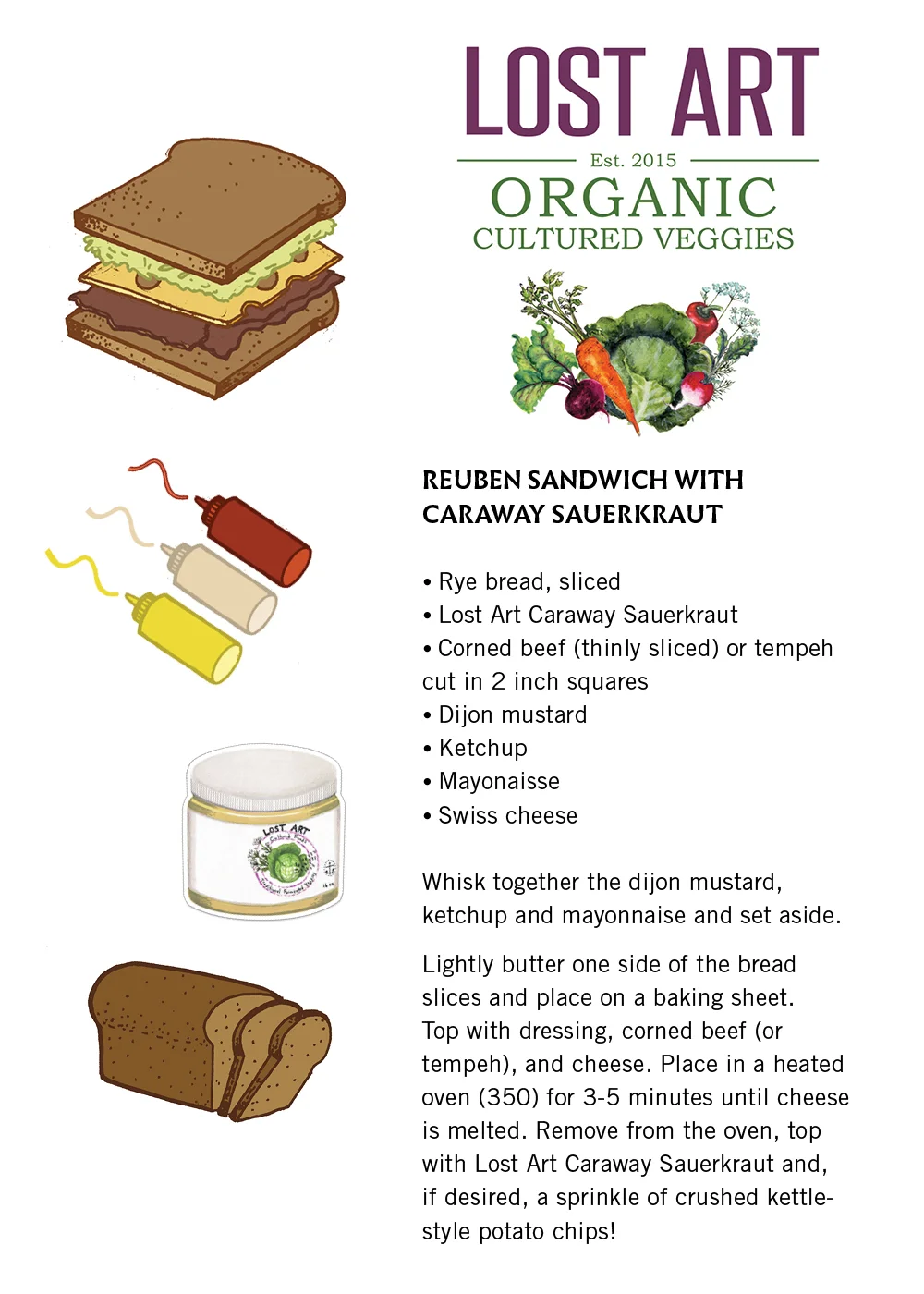 Caraway Kraut: Reuben Sandwich Recipe. (Click to enlarge & print)