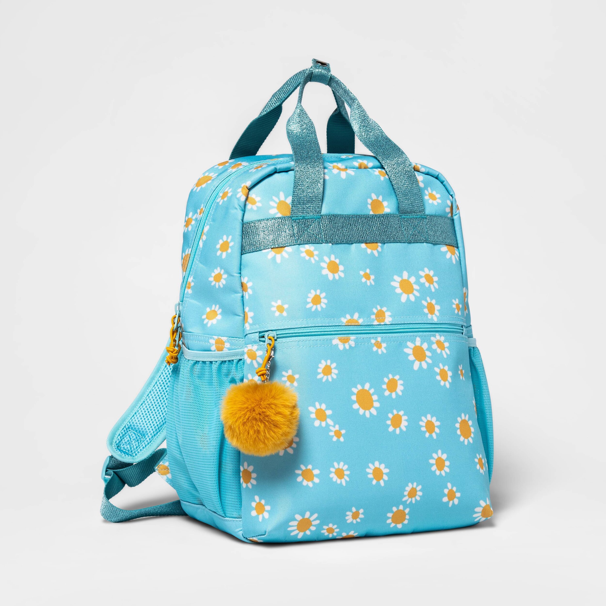 CAT&JACK 15.5in Top Handle Backpack Daisy 3D.jpeg